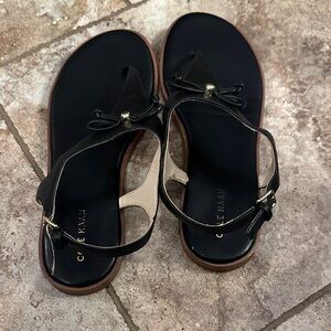 Cole Haan Black Bow Strap Women's Sandals